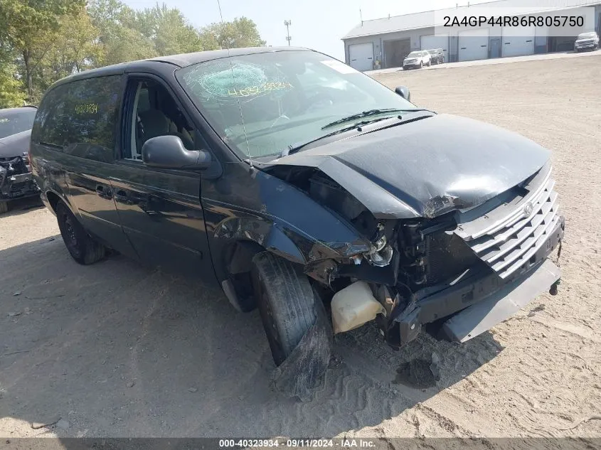 2006 Chrysler Town & Country Lx VIN: 2A4GP44R86R805750 Lot: 40323934