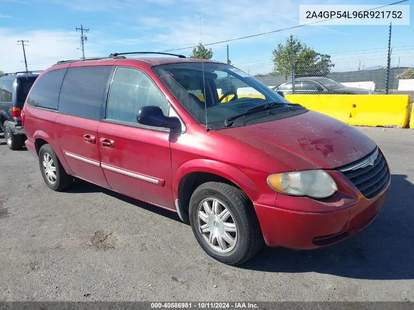 2006 Chrysler Town & Country Touring VIN: 2A4GP54L96R921752 Lot: 40586981