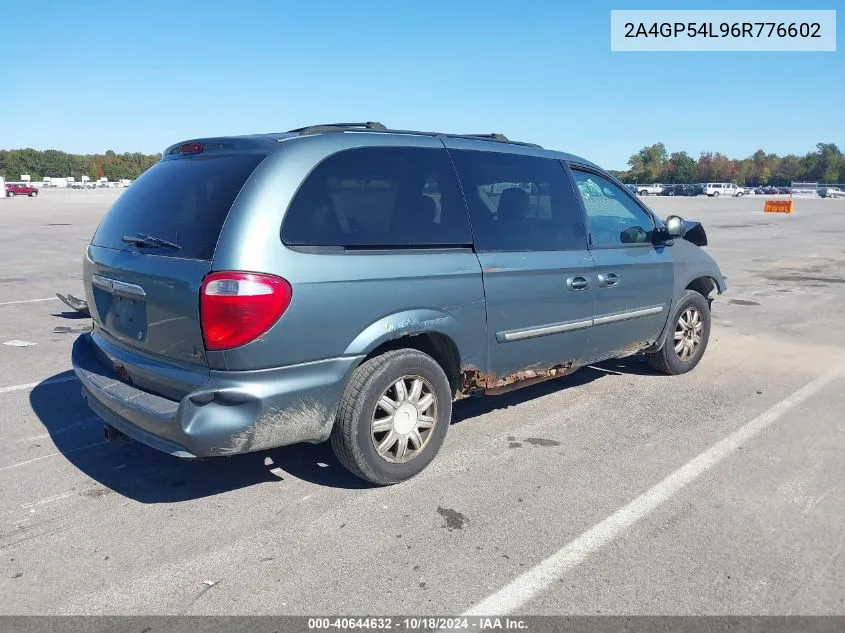 2006 Chrysler Town & Country Touring VIN: 2A4GP54L96R776602 Lot: 40644632