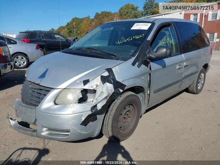 2006 Chrysler Town & Country VIN: 1A4GP45R76B572215 Lot: 40651960