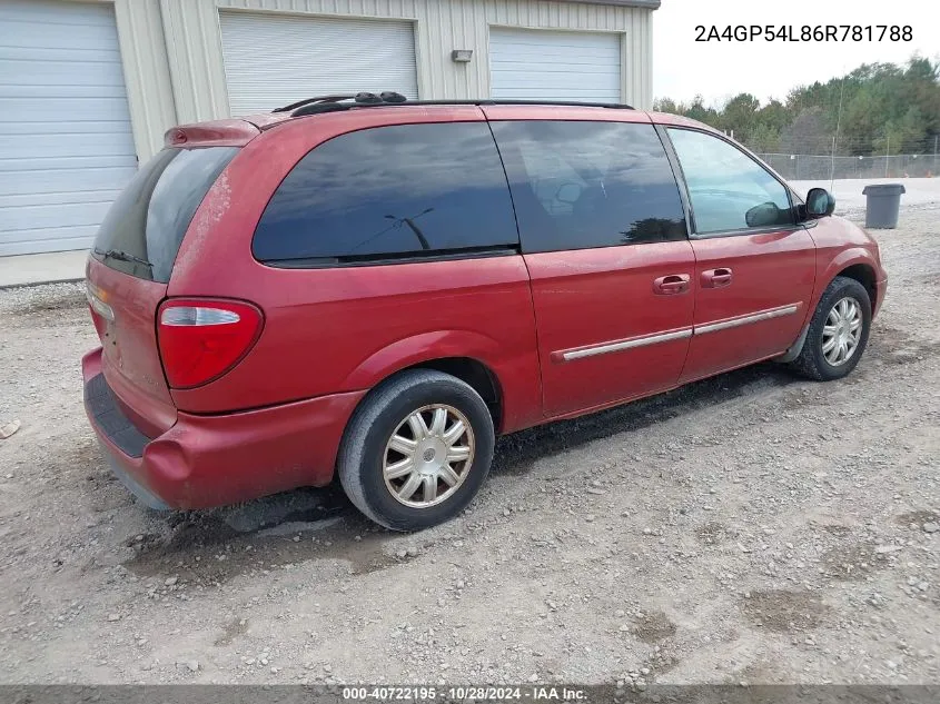 2006 Chrysler Town & Country Touring VIN: 2A4GP54L86R781788 Lot: 40722195