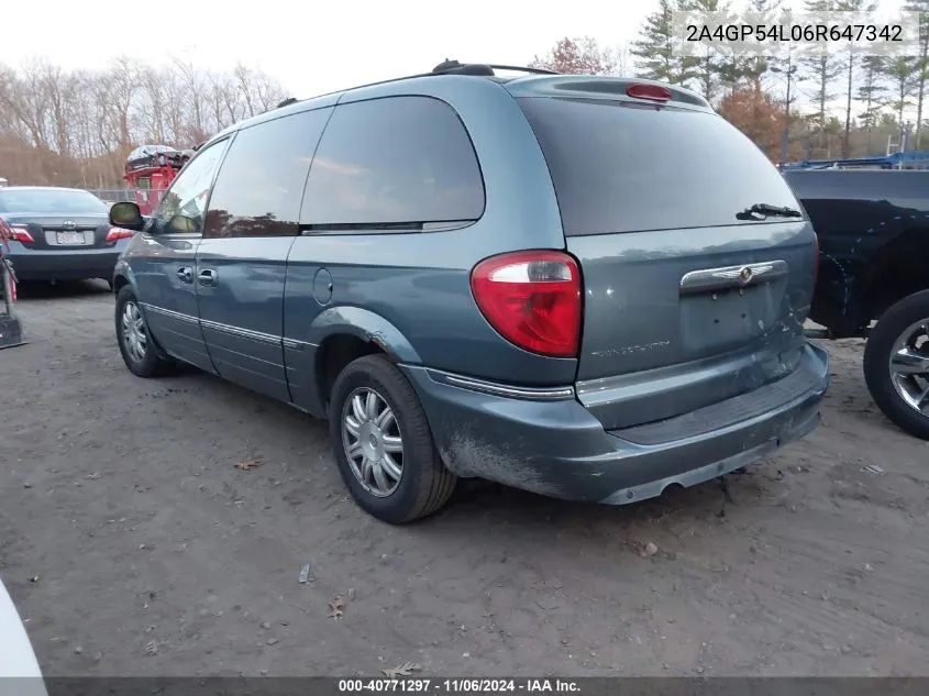 2006 Chrysler Town & Country Touring VIN: 2A4GP54L06R647342 Lot: 40771297