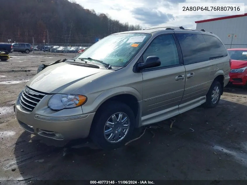 2006 Chrysler Town & Country Limited VIN: 2A8GP64L76R807916 Lot: 40773145