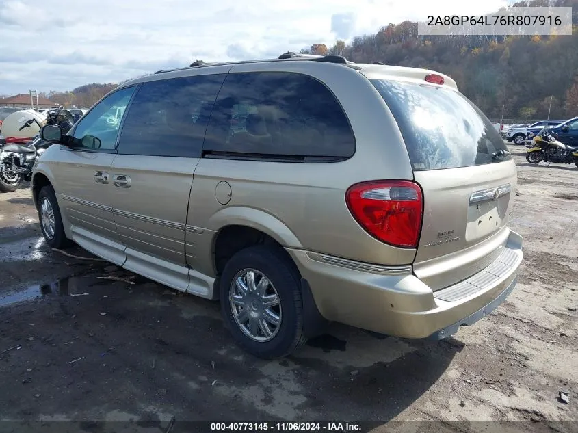 2006 Chrysler Town & Country Limited VIN: 2A8GP64L76R807916 Lot: 40773145