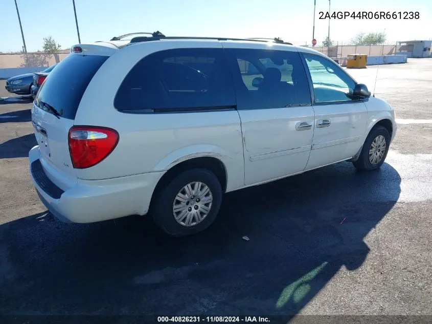 2006 Chrysler Town & Country Lx VIN: 2A4GP44R06R661238 Lot: 40826231