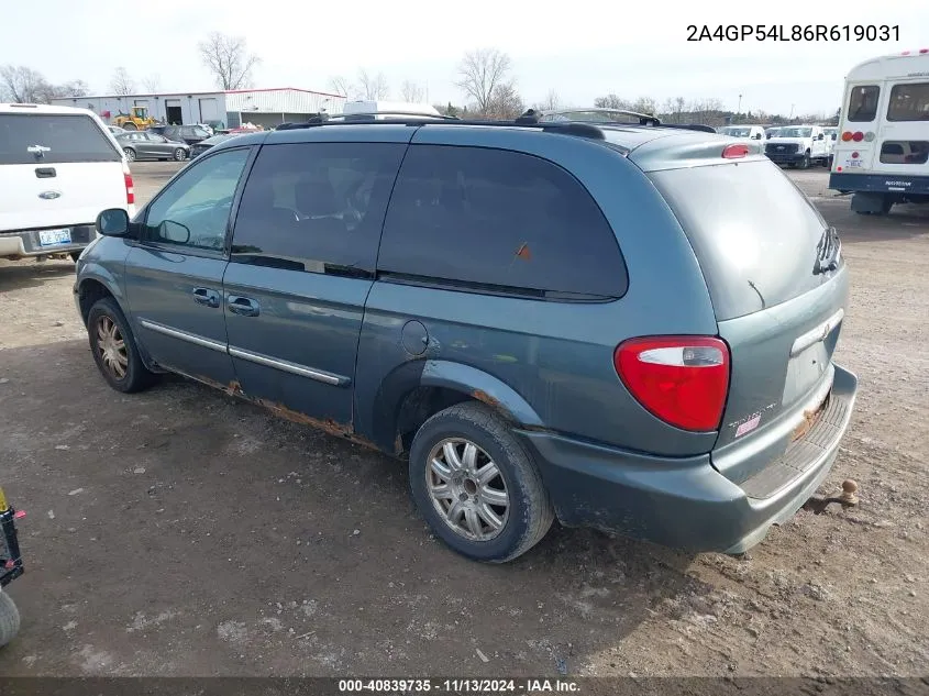 2006 Chrysler Town & Country Touring VIN: 2A4GP54L86R619031 Lot: 40839735