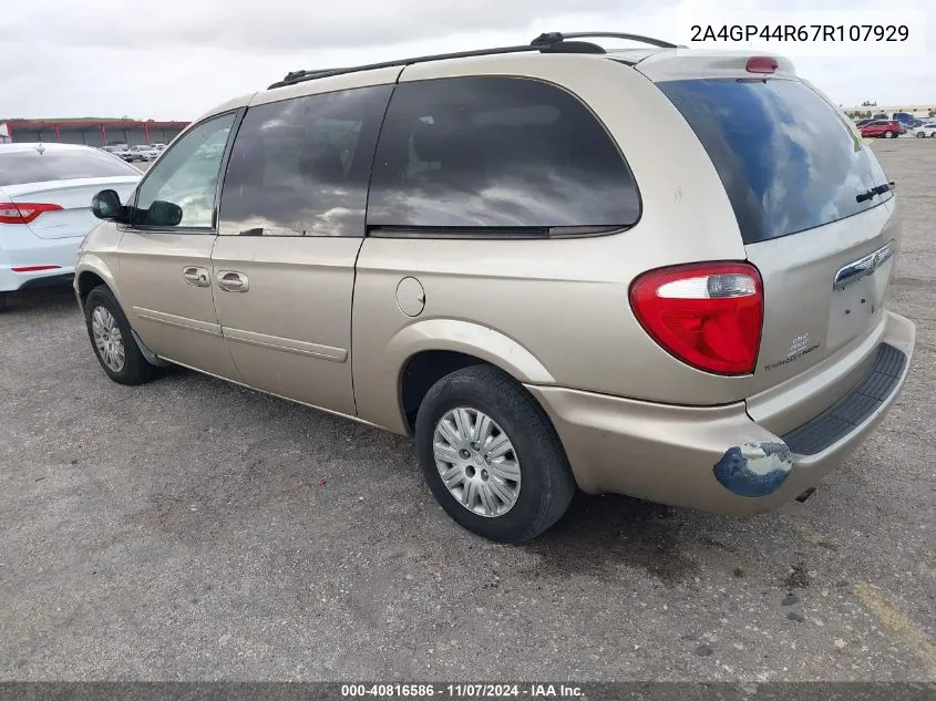 2007 Chrysler Town & Country Lx VIN: 2A4GP44R67R107929 Lot: 40816586