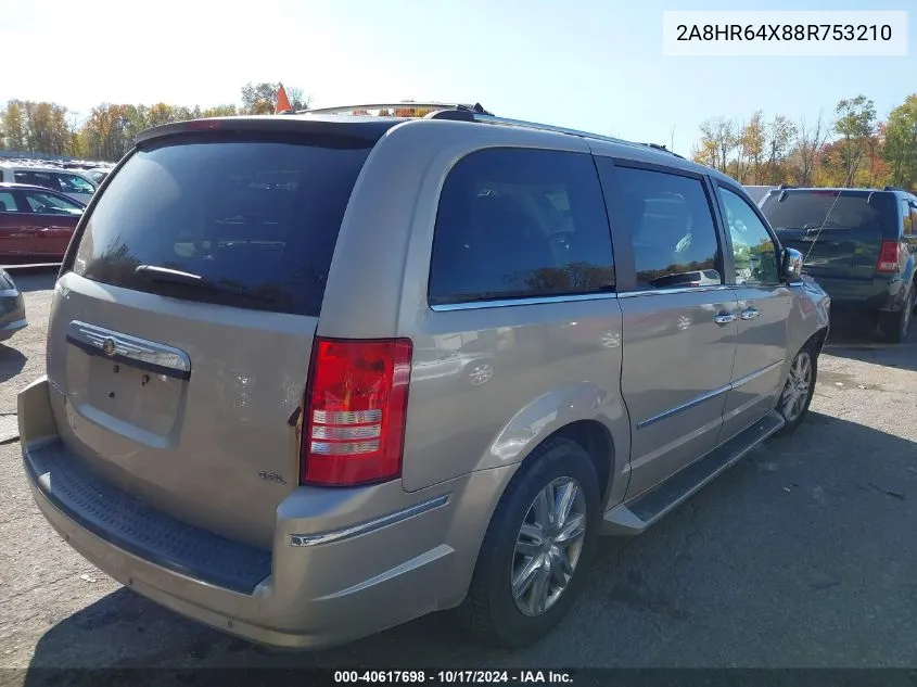 2008 Chrysler Town & Country Limited VIN: 2A8HR64X88R753210 Lot: 40617698