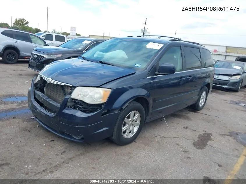 2008 Chrysler Town & Country Touring VIN: 2A8HR54P08R611475 Lot: 40747783