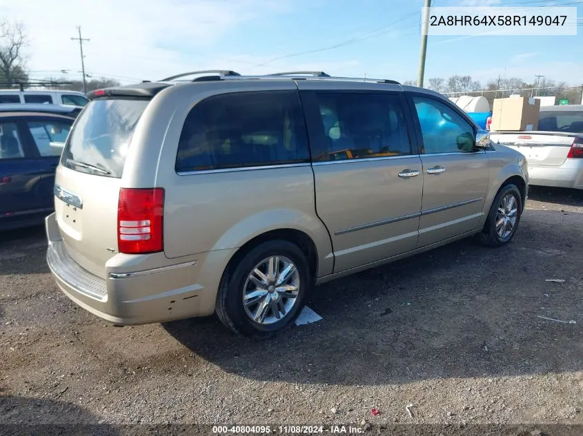 2008 Chrysler Town & Country Limited VIN: 2A8HR64X58R149047 Lot: 40804095