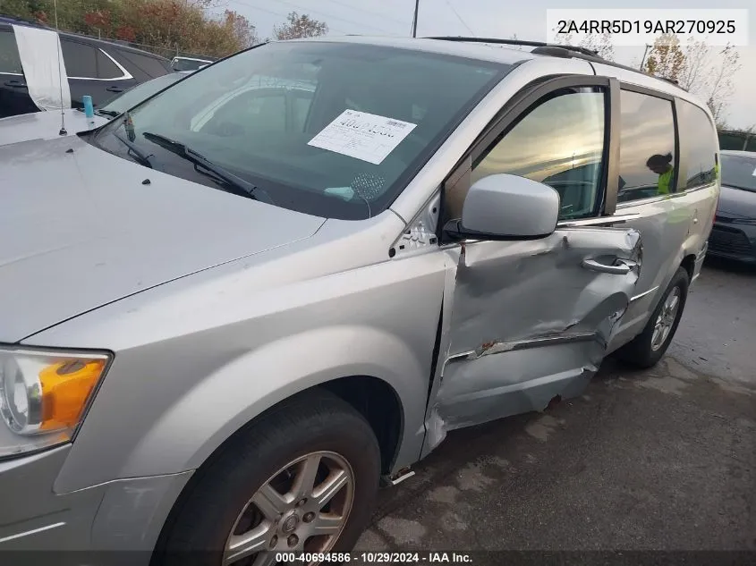 2010 Chrysler Town & Country Touring VIN: 2A4RR5D19AR270925 Lot: 40694586