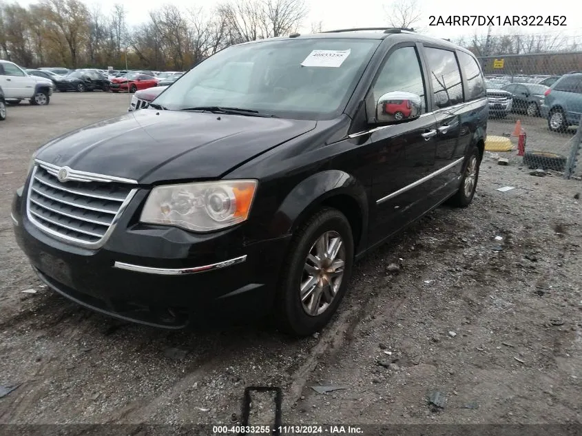 2010 Chrysler Town & Country New Limited VIN: 2A4RR7DX1AR322452 Lot: 40833255