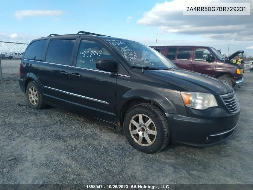 2011 Chrysler Town & Country Touring VIN: 2A4RR5DG7BR729231 Lot: 11858947