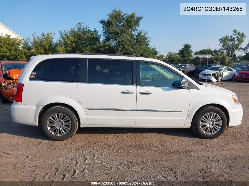 2014 Chrysler Town & Country Touring-L VIN: 2C4RC1CG0ER143265 Lot: 40233569