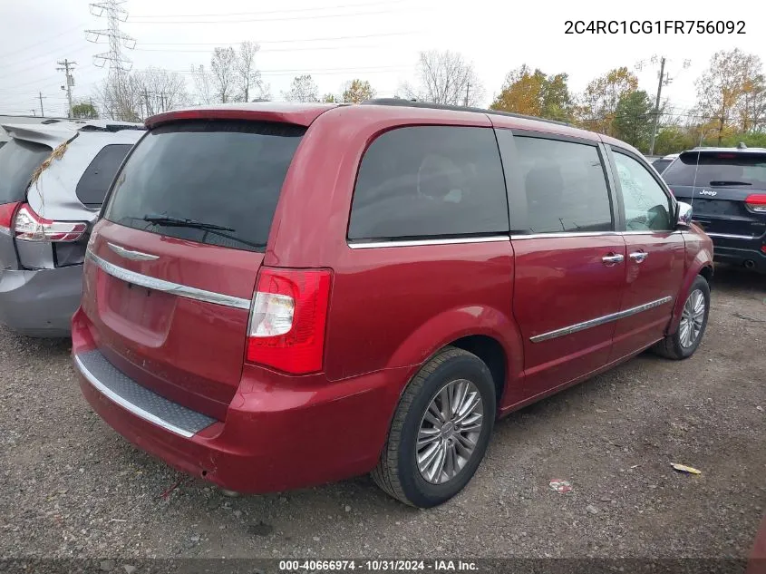 2015 Chrysler Town & Country Touring-L VIN: 2C4RC1CG1FR756092 Lot: 40666974