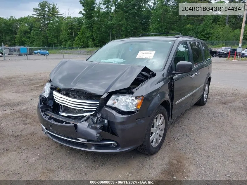 2016 Chrysler Town & Country Touring VIN: 2C4RC1BG4GR194434 Lot: 39608059