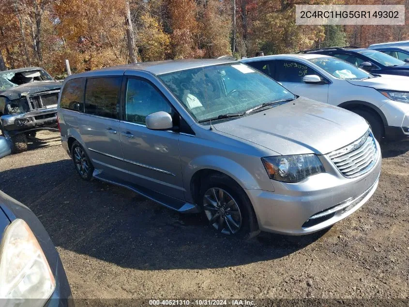 2016 Chrysler Town & Country S VIN: 2C4RC1HG5GR149302 Lot: 40521310