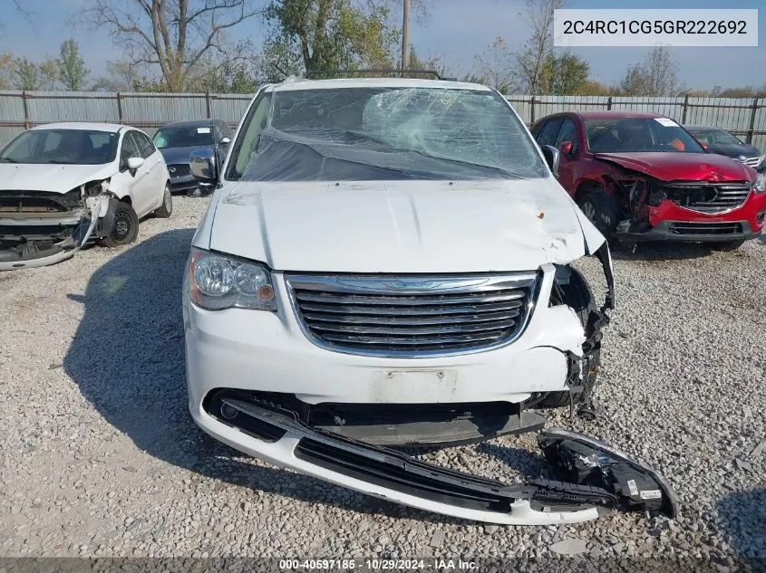 2016 Chrysler Town & Country Touring-L VIN: 2C4RC1CG5GR222692 Lot: 40597185