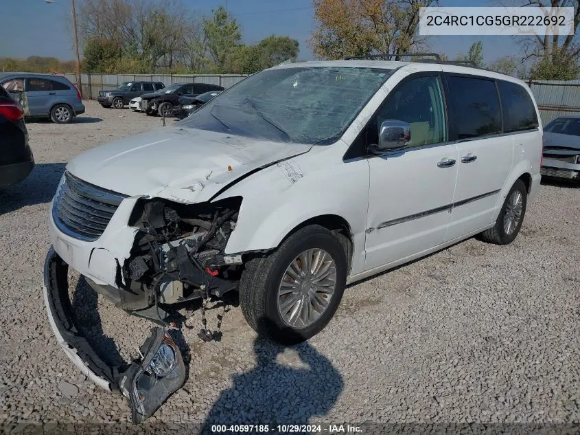 2016 Chrysler Town & Country Touring-L VIN: 2C4RC1CG5GR222692 Lot: 40597185