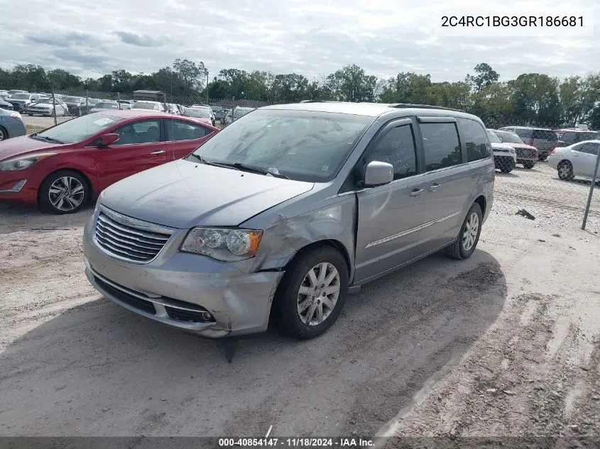 2016 Chrysler Town & Country Touring VIN: 2C4RC1BG3GR186681 Lot: 40854147