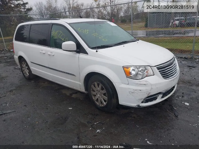 2016 Chrysler Town & Country Touring VIN: 2C4RC1BG9GR281519 Lot: 40857220