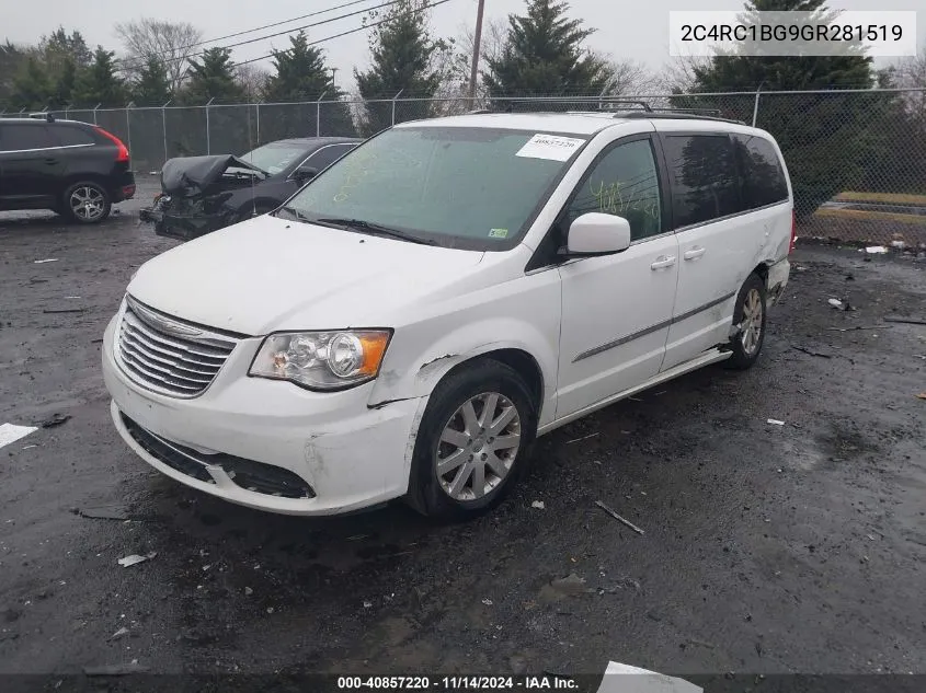 2016 Chrysler Town & Country Touring VIN: 2C4RC1BG9GR281519 Lot: 40857220