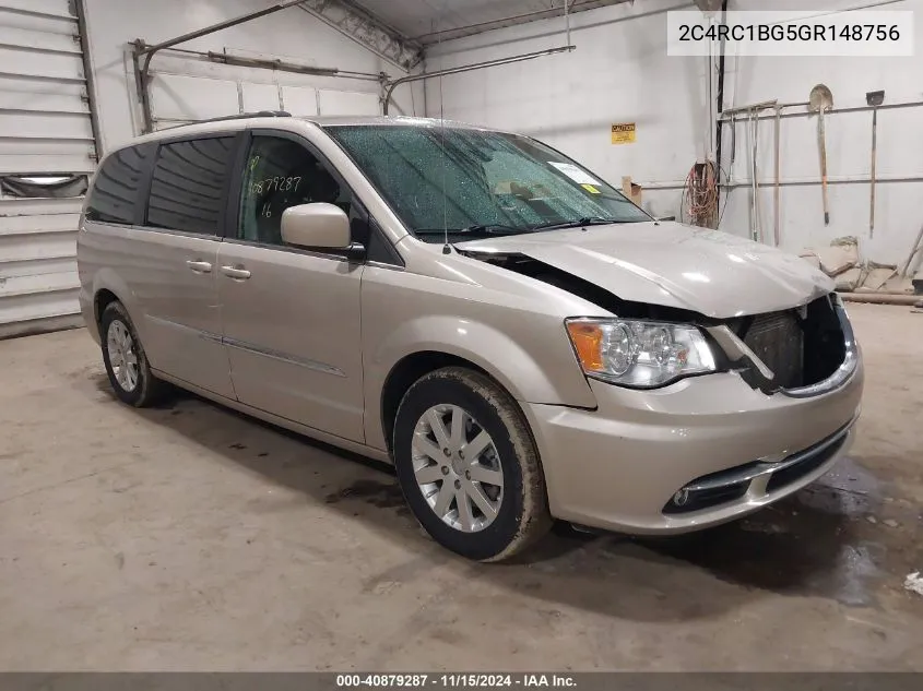 2016 Chrysler Town & Country Touring VIN: 2C4RC1BG5GR148756 Lot: 40879287