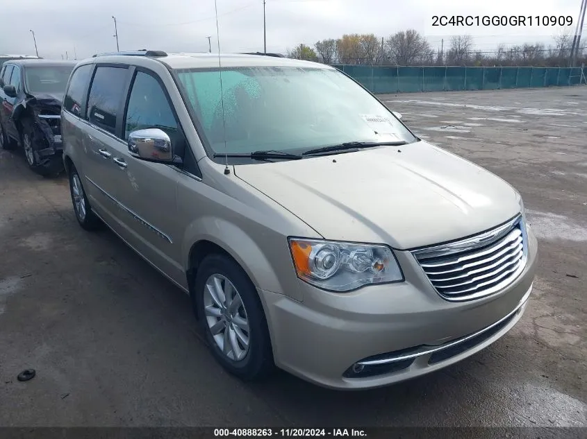 2016 Chrysler Town & Country Limited Platinum VIN: 2C4RC1GG0GR110909 Lot: 40888263