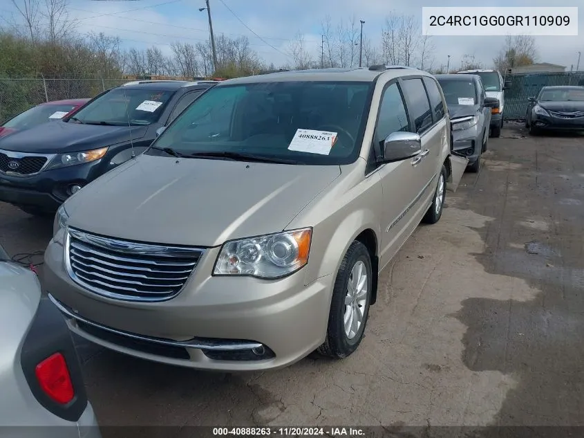 2016 Chrysler Town & Country Limited Platinum VIN: 2C4RC1GG0GR110909 Lot: 40888263