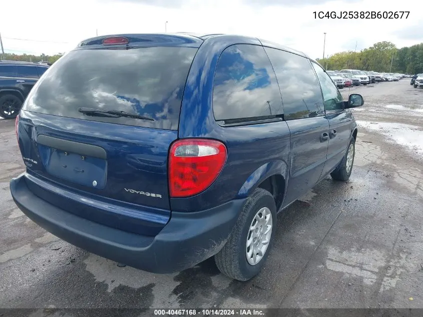 2002 Chrysler Voyager VIN: 1C4GJ25382B602677 Lot: 40467168