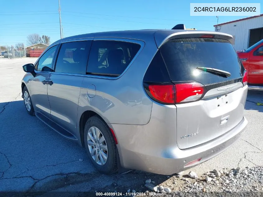 2020 Chrysler Voyager L VIN: 2C4RC1AG6LR236002 Lot: 40899124