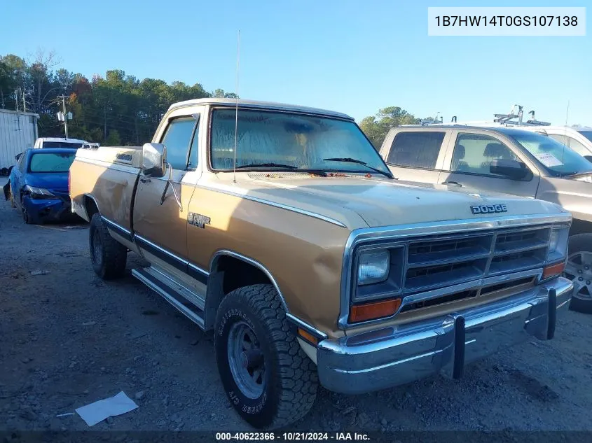 1B7HW14T0GS107138 1986 Dodge W-Series W150