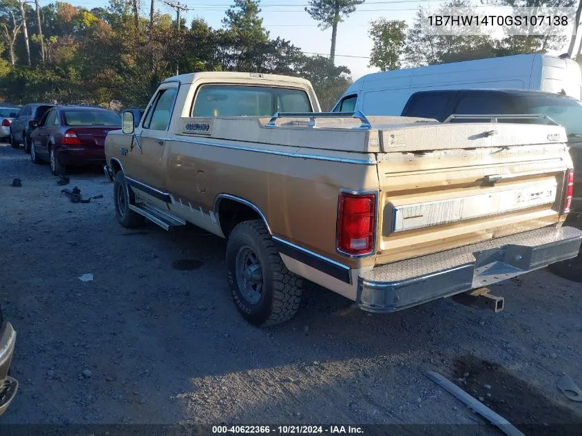 1B7HW14T0GS107138 1986 Dodge W-Series W150