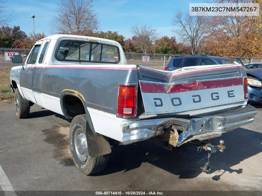 1992 Dodge W-Series W200/W250 VIN: 3B7KM23C7NM547267 Lot: 40714410