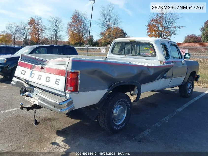 1992 Dodge W-Series W200/W250 VIN: 3B7KM23C7NM547267 Lot: 40714410