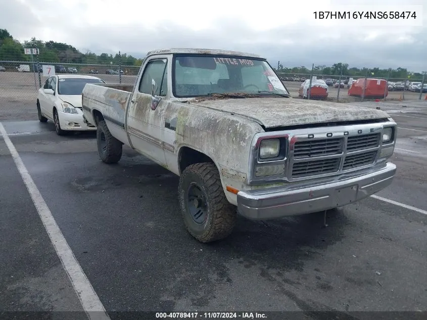 1992 Dodge W-Series W150 VIN: 1B7HM16Y4NS658474 Lot: 40789417