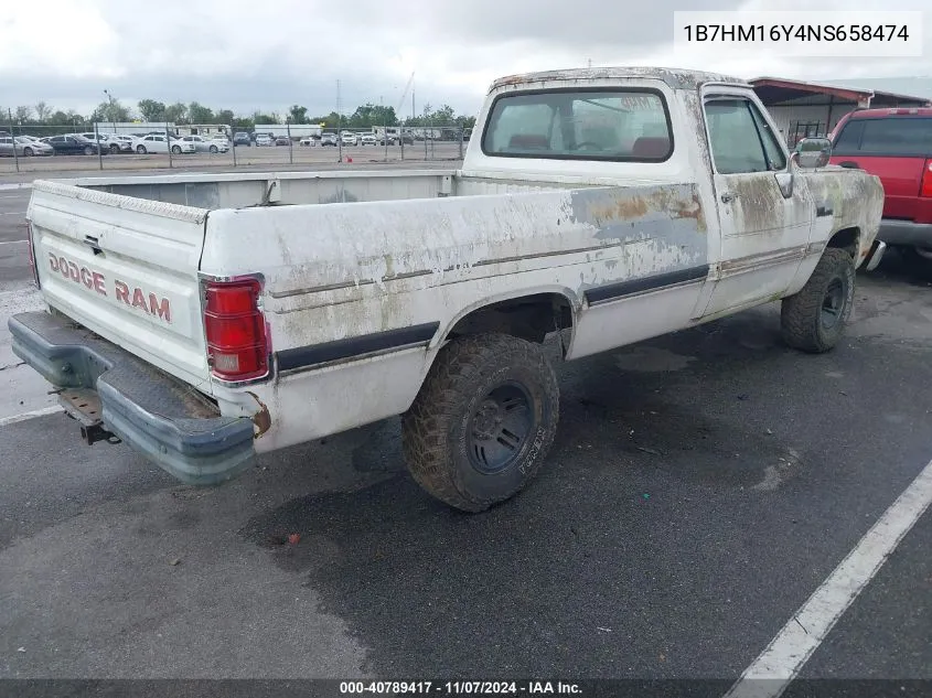 1992 Dodge W-Series W150 VIN: 1B7HM16Y4NS658474 Lot: 40789417