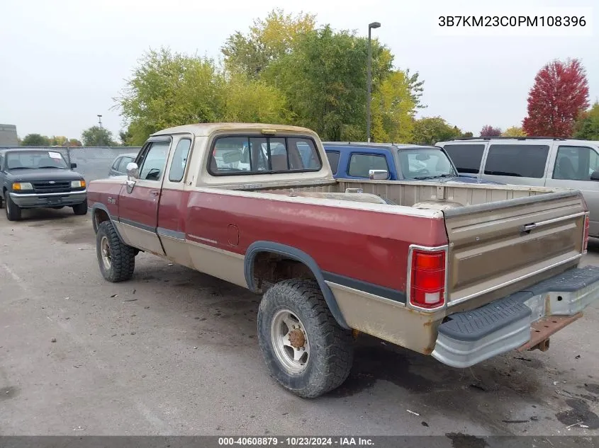 1993 Dodge W-Series W200/W250 VIN: 3B7KM23C0PM108396 Lot: 40608879