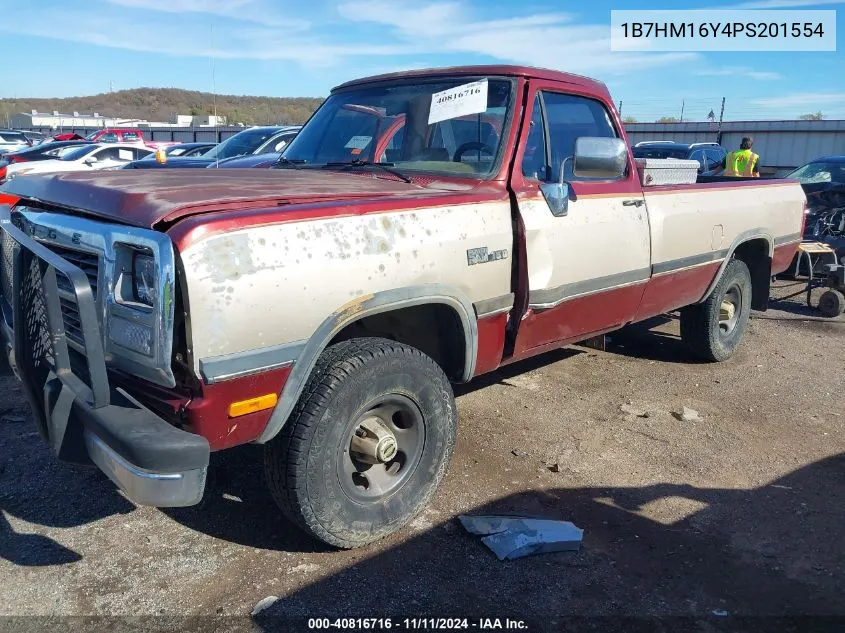 1993 Dodge W-Series W150 VIN: 1B7HM16Y4PS201554 Lot: 40816716