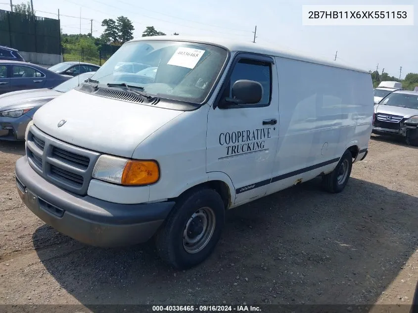 1999 Dodge Ram Van 1500 Commercial/Conversion VIN: 2B7HB11X6XK551153 Lot: 40336465