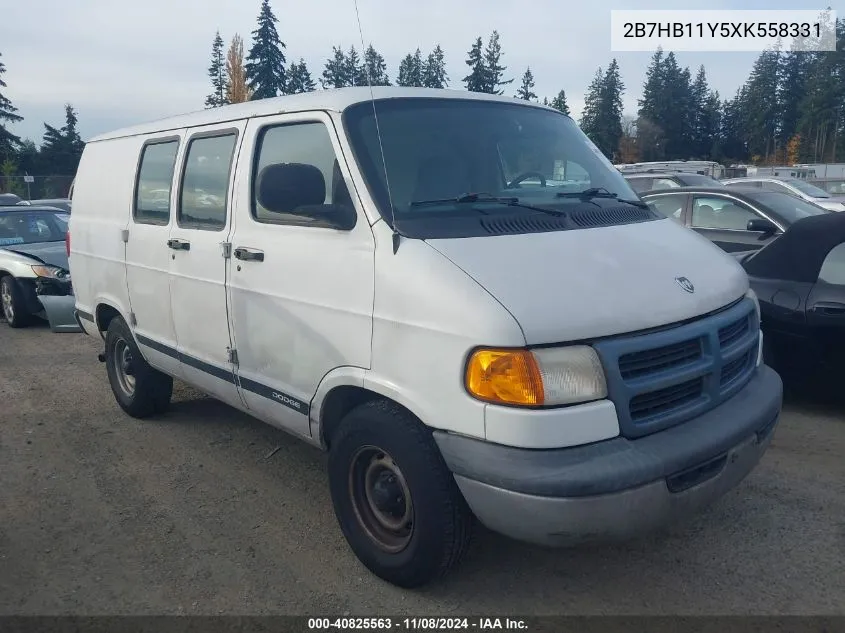 1999 Dodge Ram Van 1500 Commercial/Conversion VIN: 2B7HB11Y5XK558331 Lot: 40825563