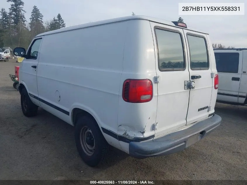 1999 Dodge Ram Van 1500 Commercial/Conversion VIN: 2B7HB11Y5XK558331 Lot: 40825563