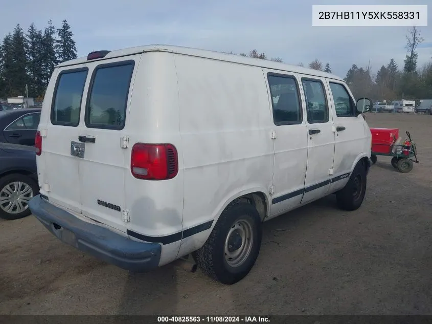 1999 Dodge Ram Van 1500 Commercial/Conversion VIN: 2B7HB11Y5XK558331 Lot: 40825563