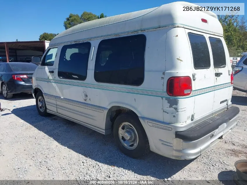 2000 Dodge Ram Van 2500 Conversion VIN: 2B6JB21Z9YK171268 Lot: 40590036