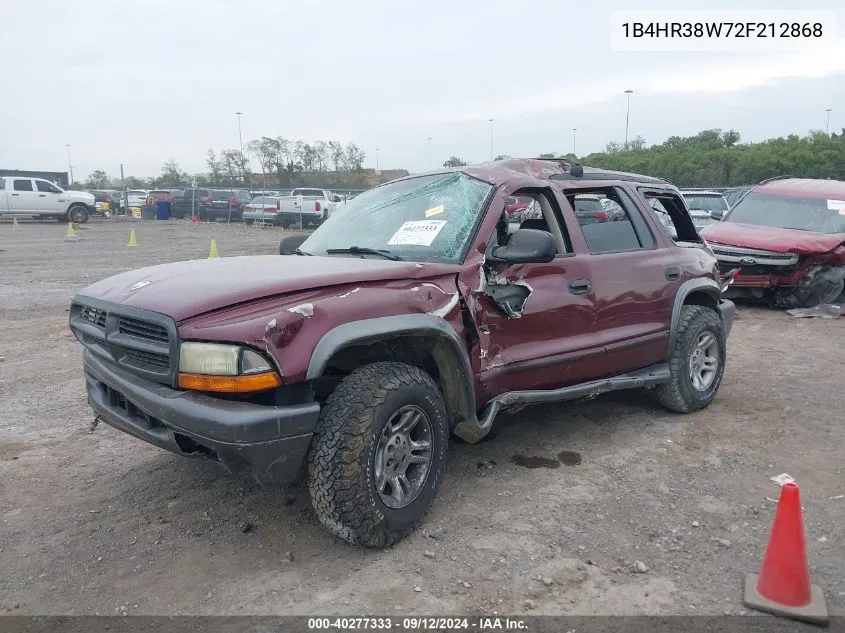 2002 Dodge Durango Sport/Sxt VIN: 1B4HR38W72F212868 Lot: 40277333