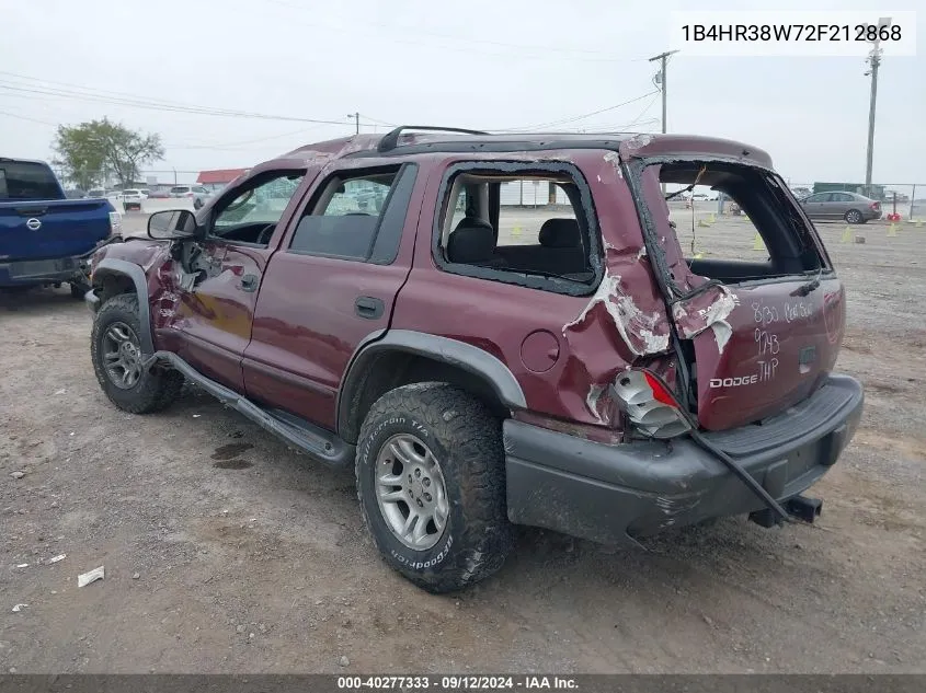 2002 Dodge Durango Sport/Sxt VIN: 1B4HR38W72F212868 Lot: 40277333