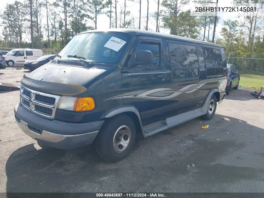 2002 Dodge Ram Van 1500 Conversion VIN: 2B6HB11Y72K145081 Lot: 40843697