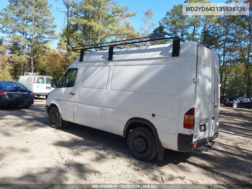 2003 Dodge Sprinter Van 2500 High Ceiling/Super High Ceiling VIN: WD2YD642135538735 Lot: 40650919