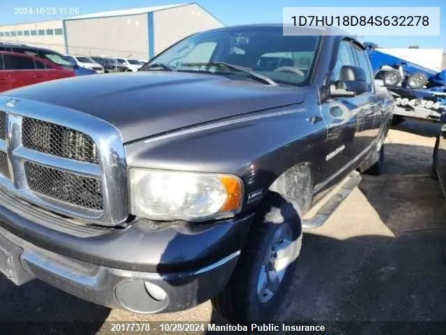 2004 Dodge Ram 1500 Slt Quad Cab VIN: 1D7HU18D84S632278 Lot: 20177378