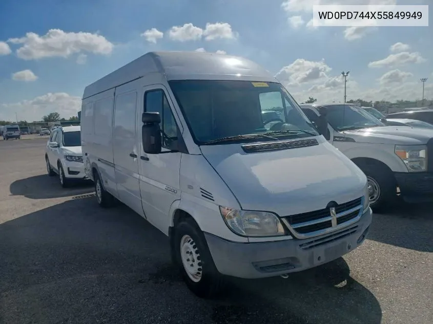 2005 Dodge Sprinter Van 2500 Shc VIN: WD0PD744X55849949 Lot: 40730151